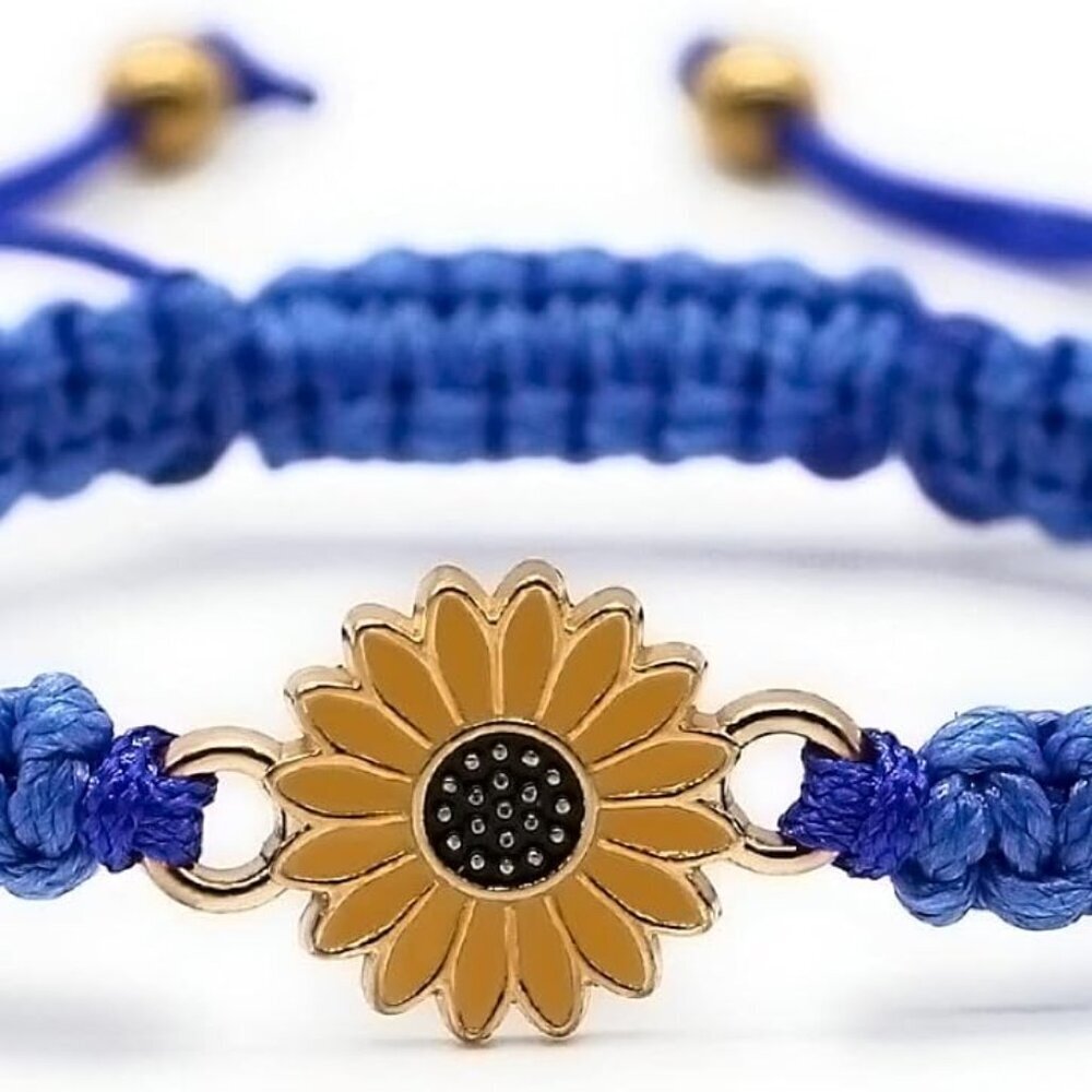 Sunflower Daisy Charm Bracelets - Handmade, Adjustable Unisex Friendship Jewelry